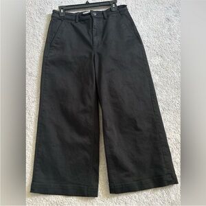 Everlane cropped wide short black jeans pants size 10